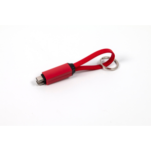 SMRTER Colib. Daten-/Ladekabel mit Schlüsselanhänger, USB-C/USB-C, rot