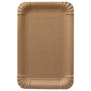Pappteller rechteckig, 13x20 cm, braun, VE: 250 Stk.