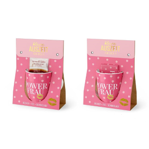 Geschenkset Auszeit "Powerfrau", bestehend aus Tasse, Tee, Schokolade, VE: 4 Stk.