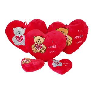 Plüsch Herz mit Bärchen, ca. 25x35 cm, VE: 1 Stk.