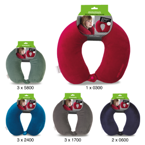 Nackenkissen, Worldpack, 5-fach farblich sortiert, VE: 12 Stk.