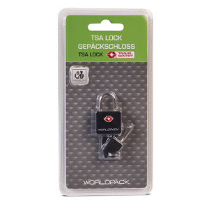 TSA-Gepäckschloss, Worldpack Kofferschloss, schwarz, VE: 12 Stk.