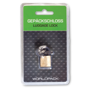 Gepäckschloss, Worldpack Kofferschloss, gold, VE: 12 Stk.