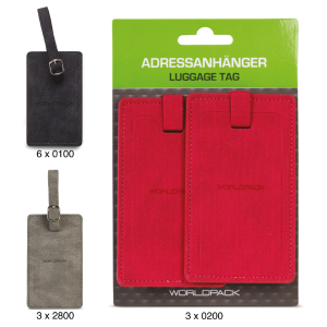 Adressanhänger 2er Set, Worldpack, 3-fach farbl. sortiert, VE: 12 Stk.
