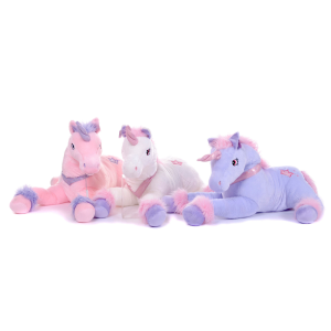 Plüsch Einhorn, ca. 33 cm, 3-fach farbl. sortiert, VE: 3 Stk.