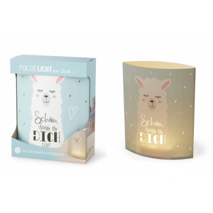 Poesielicht "Schön, dass es dich gibt - Lama", VE: 4 Stk.