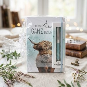Geschenkset: Notizbuch + Kugelschreiber "Du bist etwas ganz Besonderes - Rind", VE: 4 Stk.