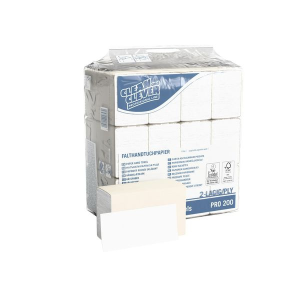 Falthandtuch PRO200, hochwei&szlig;, V-Falz, 24x12 cm, VE: 12 Stk.