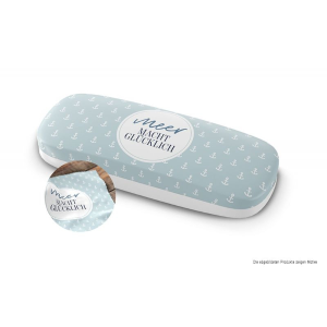 Brillenetui "Meer macht glücklich - Anker", 16x6x4 cm, VE: 6 Stk.