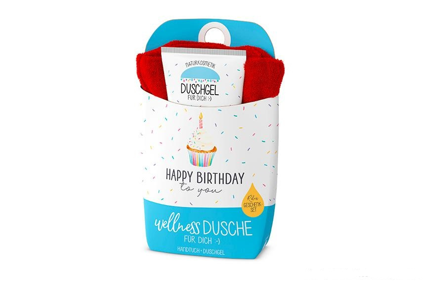 Geschenkset: Wellnessdusche "Happy Birthday", VE: 4 Stk.