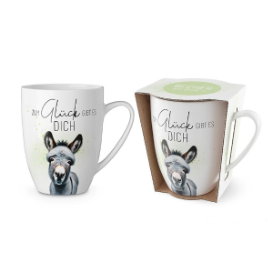 Kaffeebecher "Zum Glück gibt es dich - Esel", 250 ml, Kaffeetasse, VE: 6 Stk.