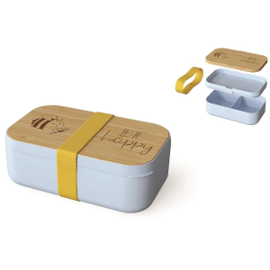 Brotdose, 3in1 Lunchbox "Be Happy - Biene", Größe: 19x12x7 cm, VE: 4 Stk.