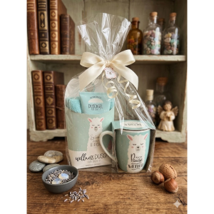 Geschenkset: Wellnessdusche + Tasse "Kurze Pause, dann geht´s weiter - Lama", VE: 2 Stk.