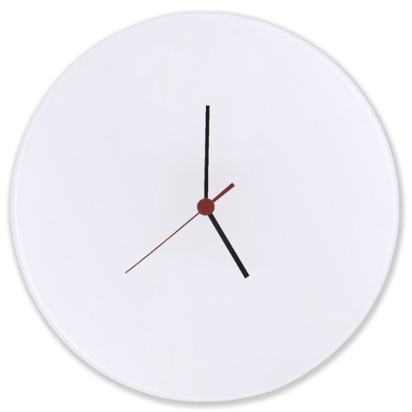 Wanduhr aus Glas mit individuellem Druck, 30 cm, VE: 12 Stk.