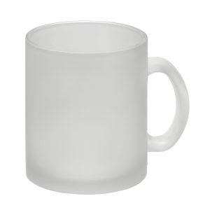 Tasse aus Glas mit Henkel und mit individuellem Druck, 330 ml, VE: 12 Stk.