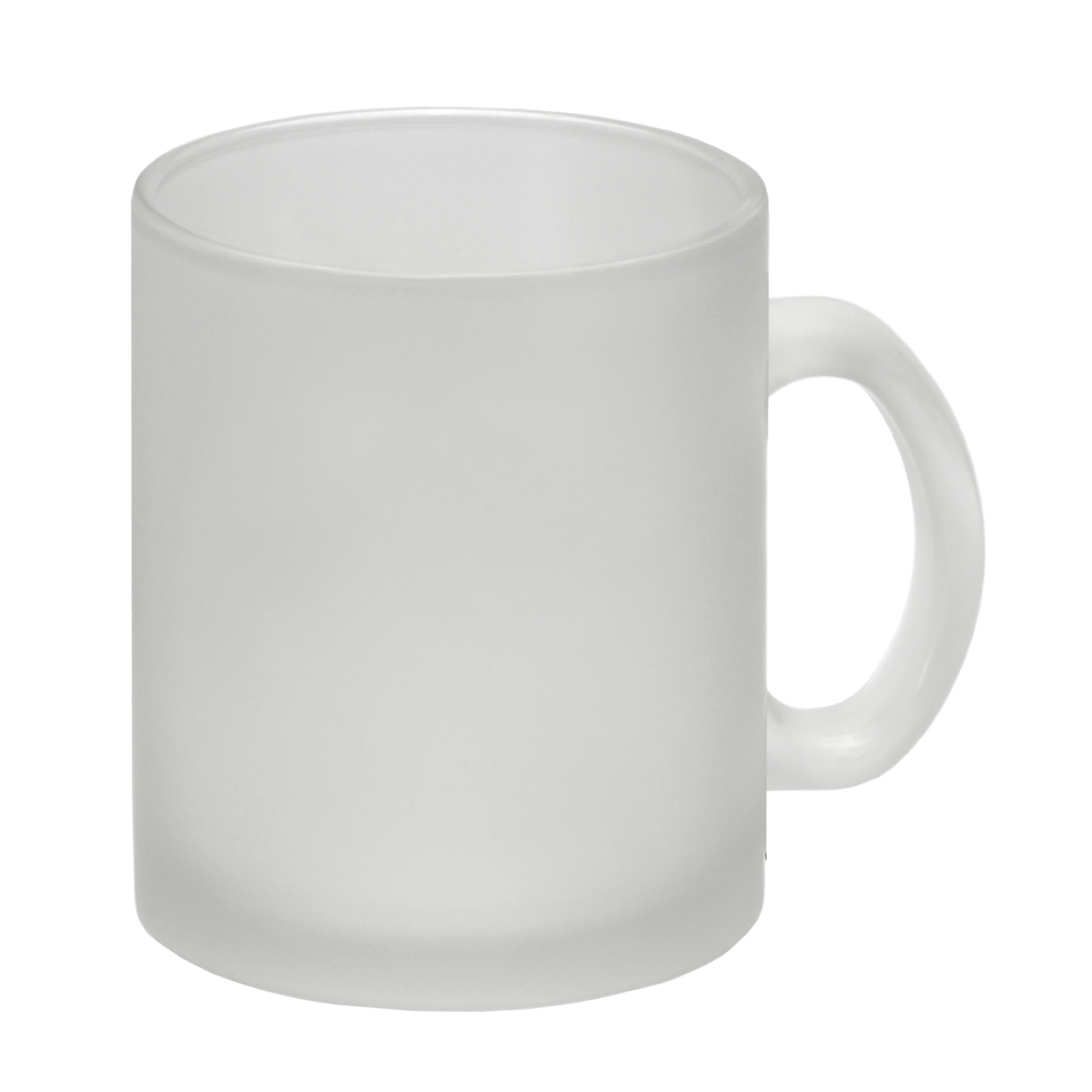 Tasse aus Glas mit Henkel und mit individuellem Druck, 330 ml, VE: 12 Stk.