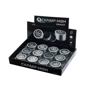 Champ High Grinder Leaf, Metal, 4-teilig, 5 cm Durchmesser, VE: 12 Stk.