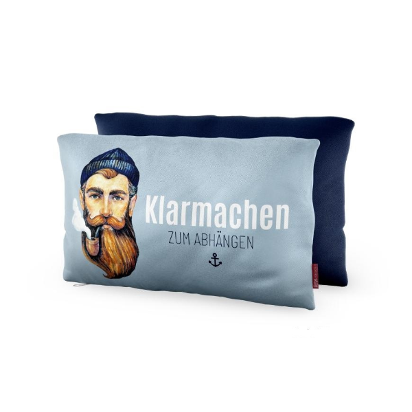 Dekokissen „Klarmachen zum Abhängen - Seemann“, 25x40 cm, VE: 2 Stk.