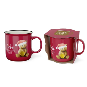 Kultbecher „Liebe Weihnachtsgrüße - Bär, Kaffeebecher 250 ml, VE: 2 Stk.