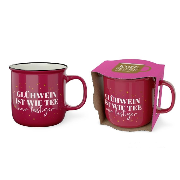 Kultbecher „Glüchwein ist wie Tee", Kaffeebecher 250 ml, VE: 2 Stk.